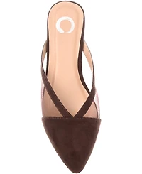 Journee Collection Women's Reeo Mesh Pointed Toe Slip On Mules