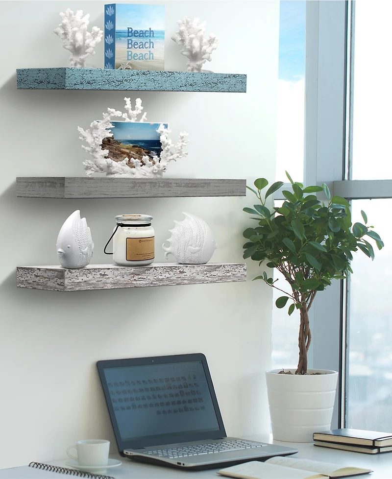 Sorbus 3 Pack 16 Inch Floating Shelves - for Bedroom, Kitchen, Living Room, Office