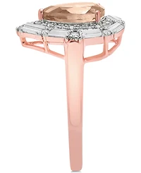 Swiss Blue Topaz (3-3/8 ct. t.w.) & White (1/6 Teardrop Halo Ring Sterling Silver (Also Amethyst Morganite)