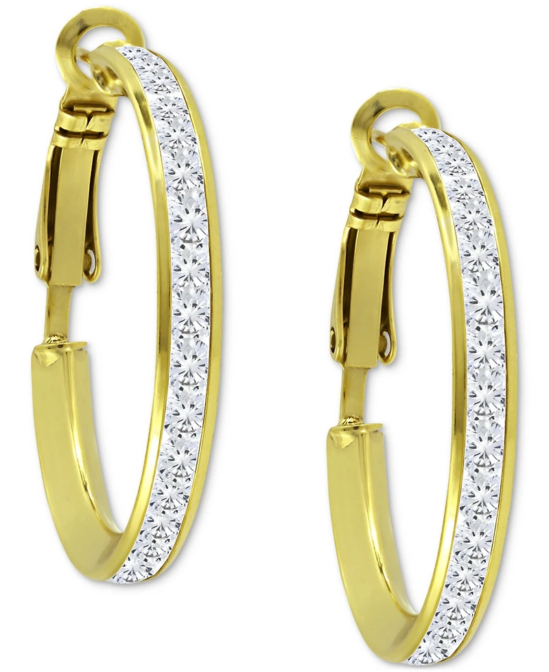 Giani Bernini Cubic Zirconia Medium Hoop Earrings, 1", Created for Macy's