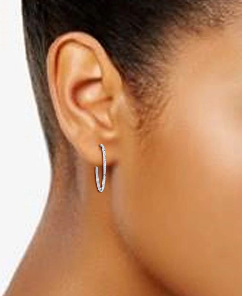 Giani Bernini Cubic Zirconia Medium Hoop Earrings, 1.5", Created for Macy's
