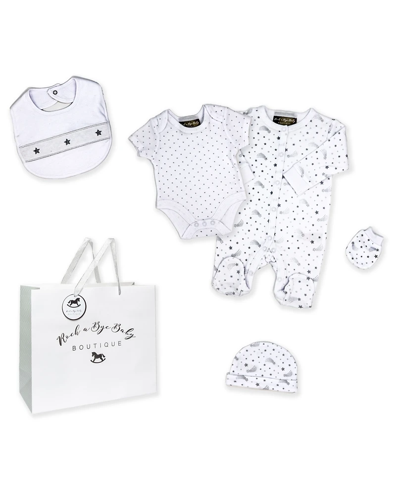Baby Boys and Girls 5 Piece Stars Layette Gift Set