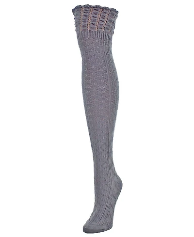MeMoi Women's Honeycomb Bee Over The Knee Socks
