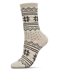 MeMoi Women's Fairisle Cashmere Crew Socks