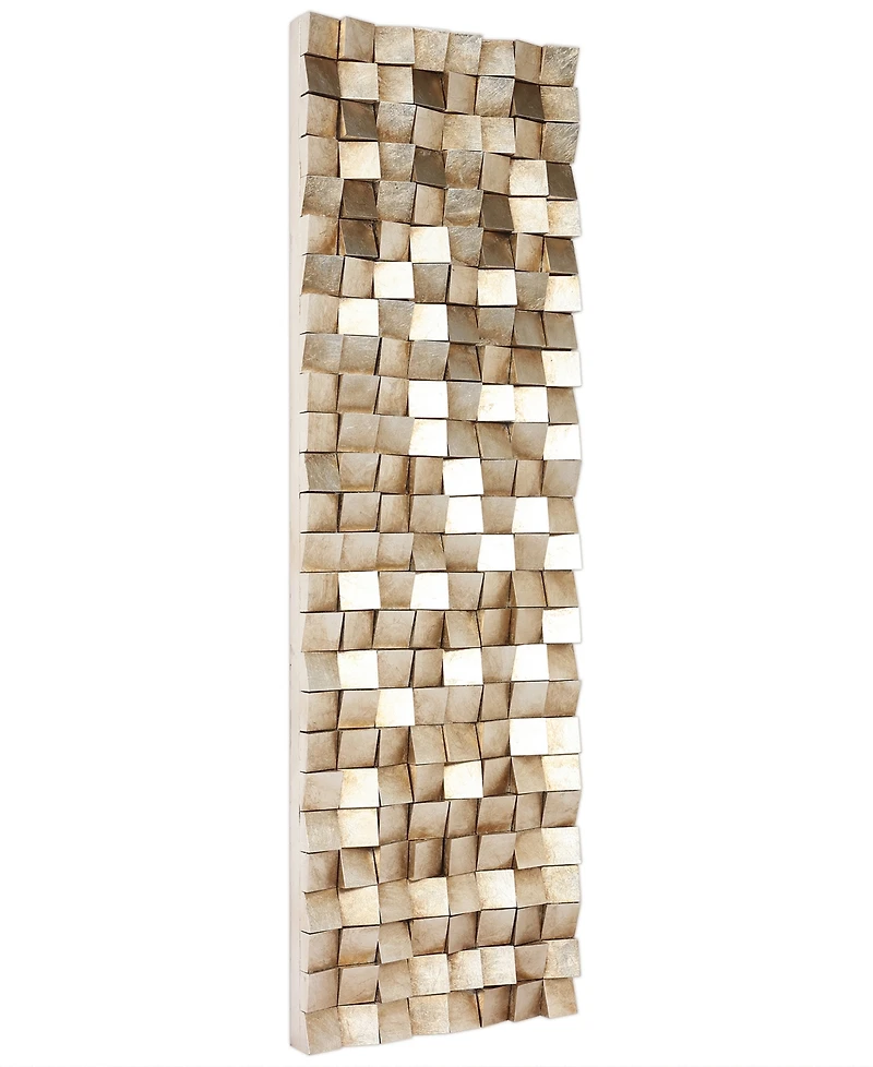 Empire Art Direct 'Textured 2' Metallic Handed Painted Rugged Wooden Blocks Wall Sculpture - 72" x 22"