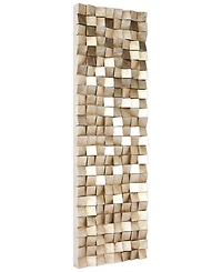 Empire Art Direct 'Textured 2' Metallic Handed Painted Rugged Wooden Blocks Wall Sculpture - 72" x 22"