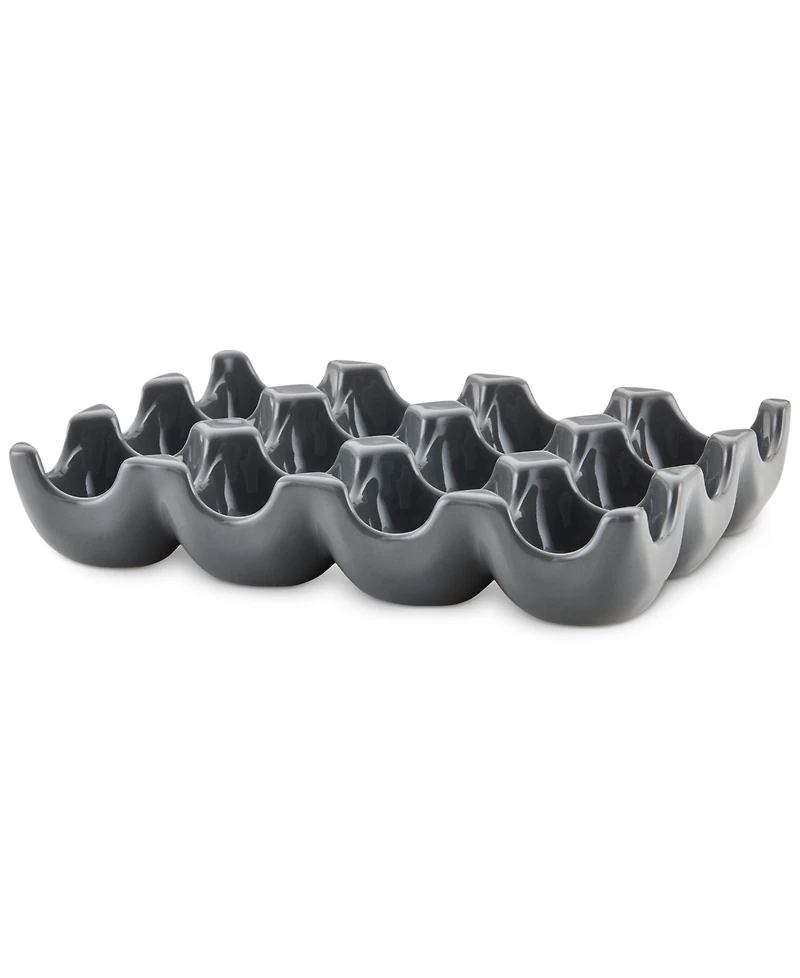 Rachael Ray Solid Glaze Ceramics Egg Tray, 12-Cup
