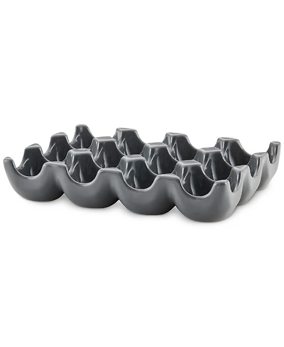 Rachael Ray Solid Glaze Ceramics Egg Tray, 12-Cup