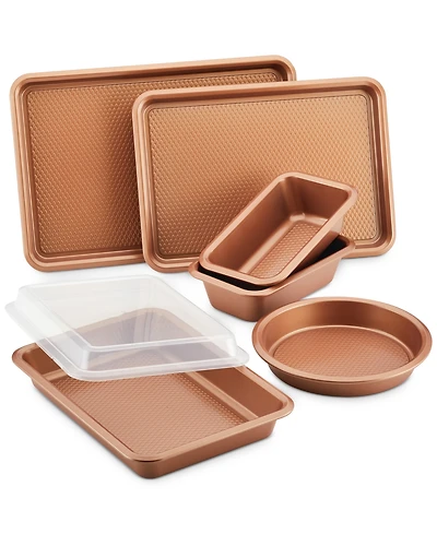 Ayesha Curry Bakeware Nonstick Cookie Pan, Loaf Pan, and Cake Pan Set, 7-Piece