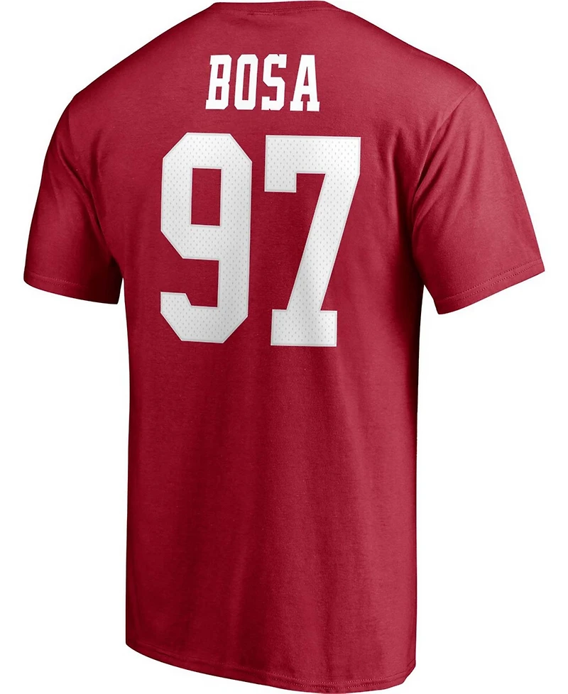 Men's Nick Bosa Scarlet San Francisco 49ers Player Icon Name and Number T-shirt