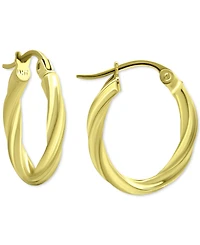 Giani Bernini Oval Twist Small Hoop Earrings, 15mm, Created for Macy's