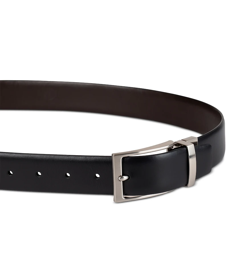 Calvin Klein Men's Two-In-One Feather Edge Reversible Dress Belt