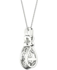 Twinkling Diamond Star Diamond Teardrop Halo 18" Pendant Necklace (1/4 ct. t.w.) in 10k White Gold