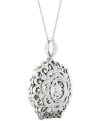 Twinkling Diamond Star Diamond Filigree 18" Pendant Necklace (1/3 ct. t.w.) in 10k White Gold