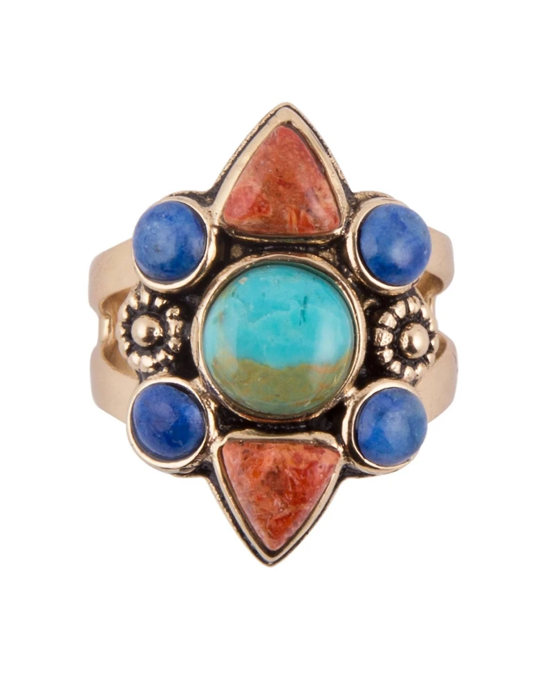 Barse Bronco Multi Stone Ring