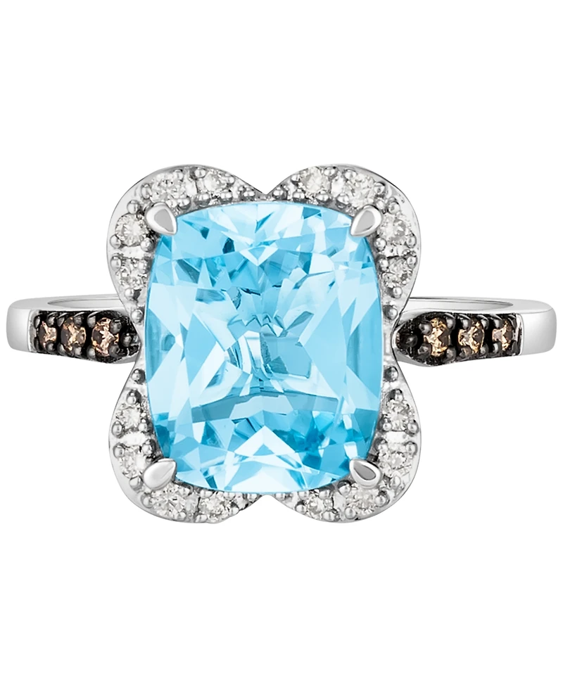 Le Vian Blue Topaz (4-1/4 ct. t.w.) & Diamond (1/5 ct. t.w.) Ring in 14k White Gold