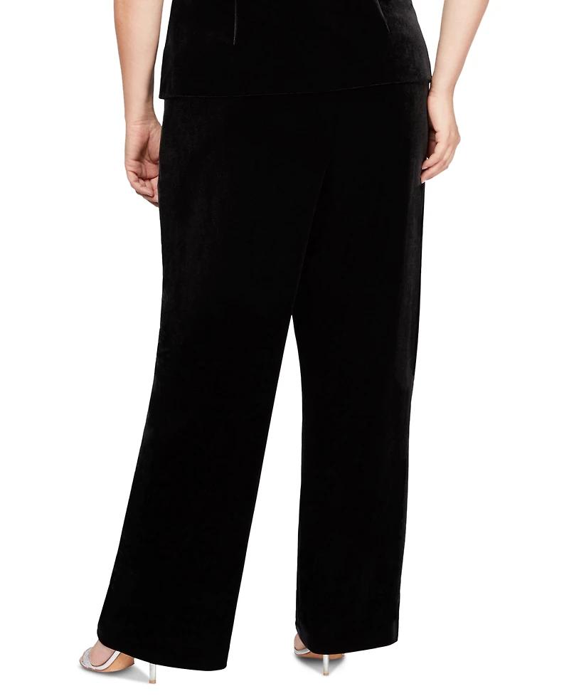 Alex Evenings Plus Size High-Rise Pull-On Velvet Pants