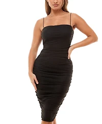 B Darlin Mesh Ruched Tube Dress