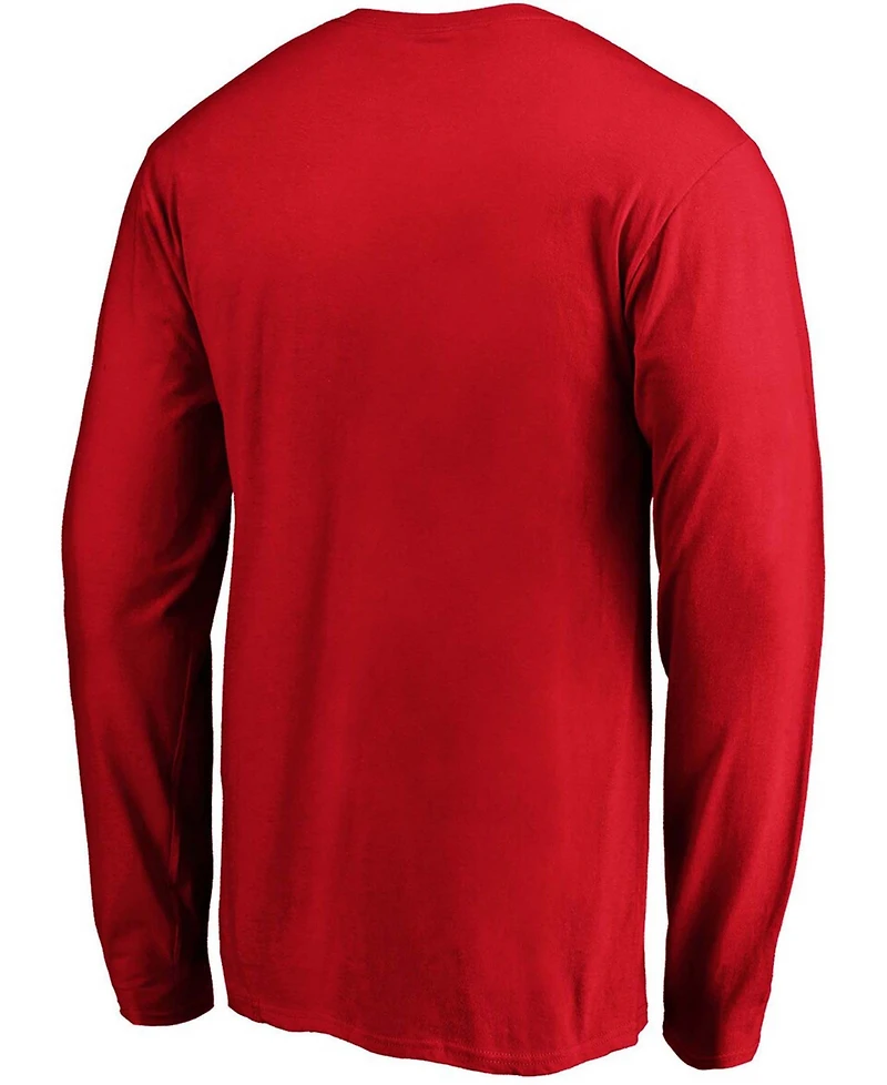Men's Red St. Louis Cardinals Official Wordmark Long Sleeve T-shirt