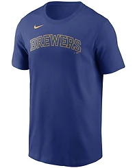 Men's Christian Yelich Royal Milwaukee Brewers Name Number T-shirt