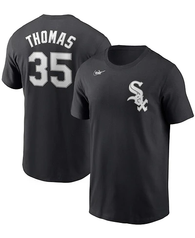 Men's Frank Thomas Black Chicago White Sox Cooperstown Collection Name Number T-shirt
