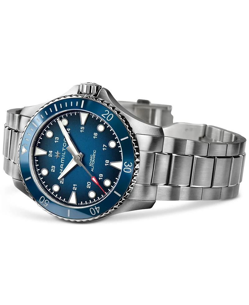 Hamilton Men's Swiss Automatic Khaki Navy Scuba Stainless Steel Bracelet Watch 43mm