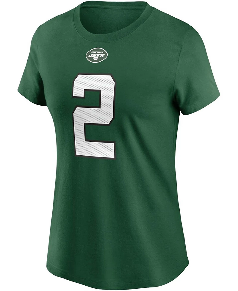 Women's Zach Wilson Green New York Jets 2021 Nfl Draft First Round Pick Player Name Number T-shirt