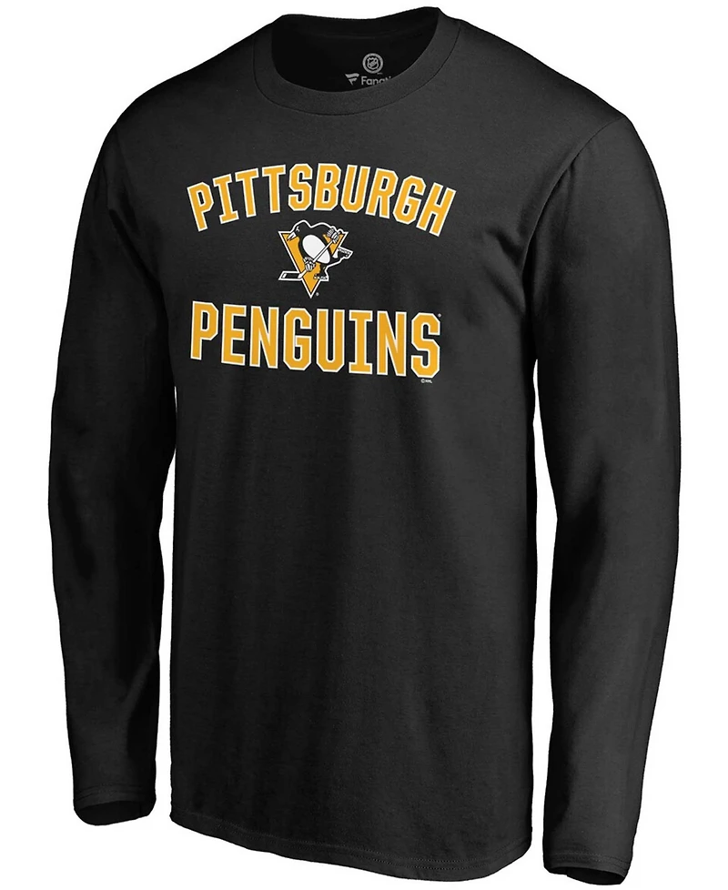 Men's Black Pittsburgh Penguins Team Victory Arch Long Sleeve T-shirt