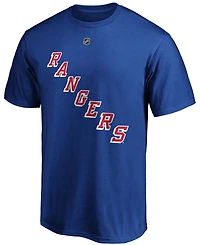 Men's Mika Zibanejad Blue New York Rangers Team Authentic Stack Name and Number T-shirt