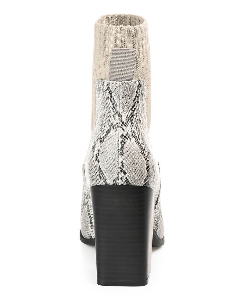 Journee Collection Women's Adalia Knit Block Heel Booties