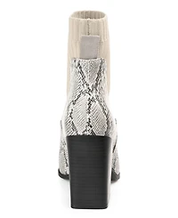 Journee Collection Women's Adalia Knit Block Heel Booties