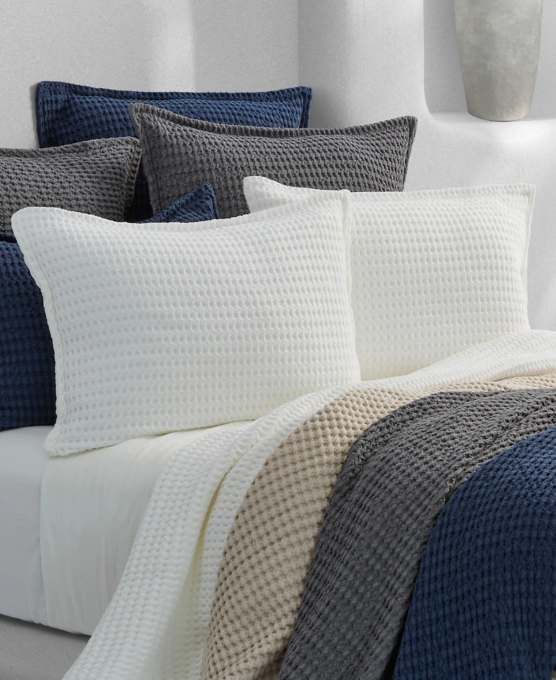 White Sand Pebble Beach Honeycomb Coverlet