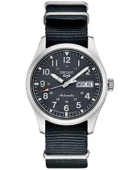 Seiko Men's Automatic 5 Sports Gray Nylon Strap Watch 43mm