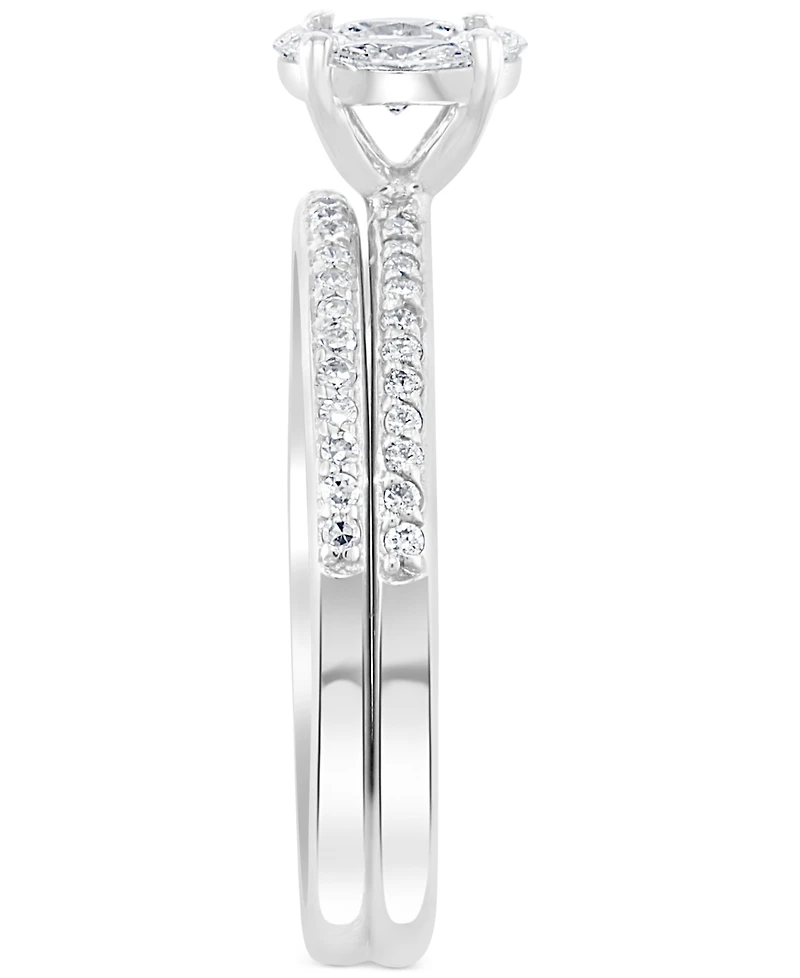 Effy Diamond Cluster Bridal Set (1/2 ct. t.w.) 14k White Gold