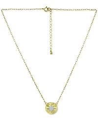 Giani Bernini Cubic Zirconia Starburst Disc Pendant Necklace, 16" + 2" extender, Created for Macy's