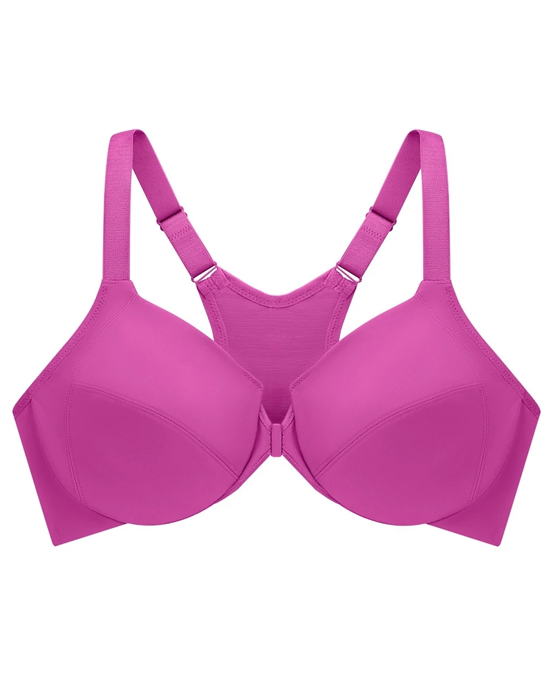 Glamorise Women's Plus Front Close Wonder Wire Bra with Smoothing Back 1247