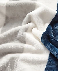 Nautica Awning Stripe Ultra Soft Plush Reversible Throw, 60" X 50"
