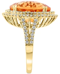 Effy Citrine (9-1/3 ct. t.w.) & Diamond (1 Halo Ring 14k Gold