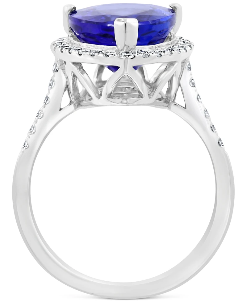 Effy Tanzanite (6 ct. t.w.) & Diamond (3/8 Halo Ring 14k White Gold