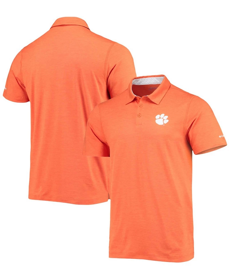 Men's Orange Clemson Tigers Tech Trail Space Dye Omni-Shade Polo