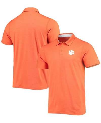 Men's Orange Clemson Tigers Tech Trail Space Dye Omni-Shade Polo