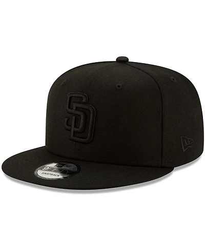 Men's Black San Diego Padres Black on Black 9FIFTY Snapback Adjustable Hat