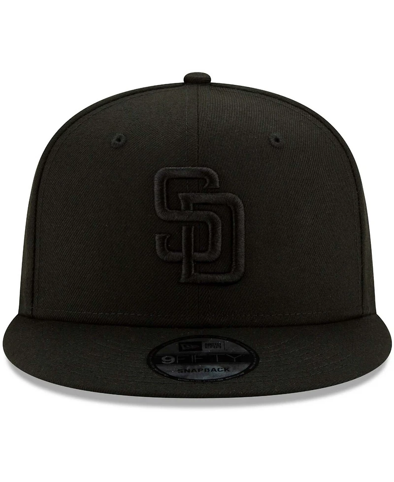 Men's Black San Diego Padres Black on Black 9FIFTY Snapback Adjustable Hat