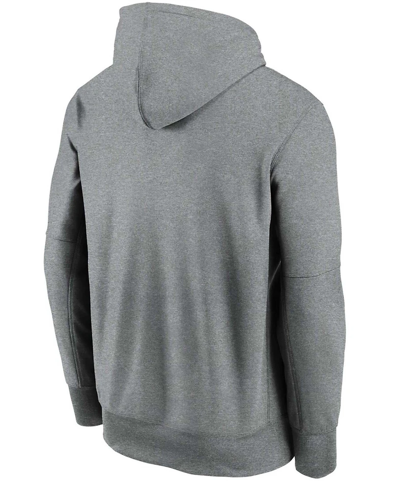 Men's Heathered Charcoal Chicago Bears Wordmark Therma Performance Pullover Hoodie