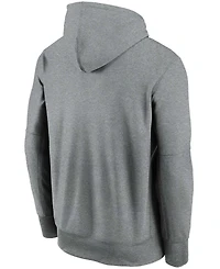 Men's Heathered Charcoal Chicago Bears Wordmark Therma Performance Pullover Hoodie
