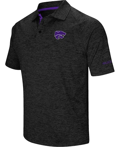 Men's Black Kansas State Wildcats Down Swing Polo