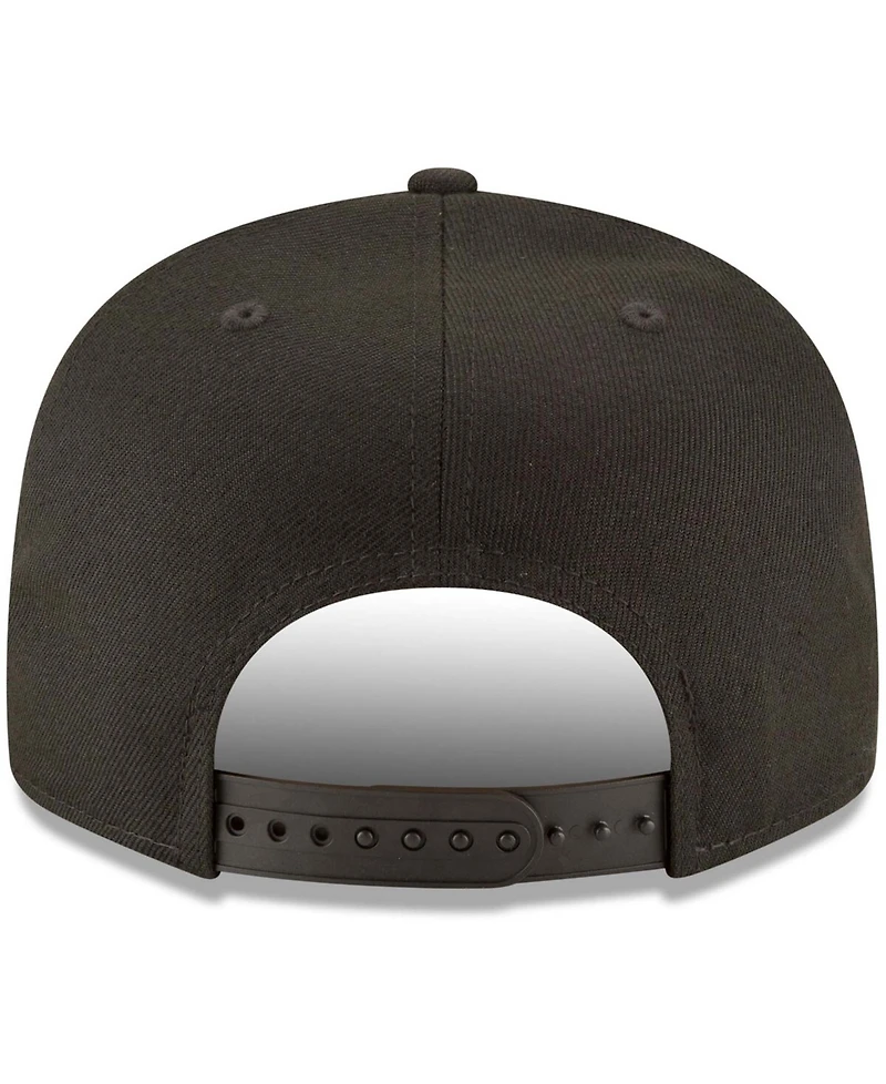 Men's Black Los Angeles Dodgers Script Logo Black on Black 9FIFTY Snapback Adjustable Hat