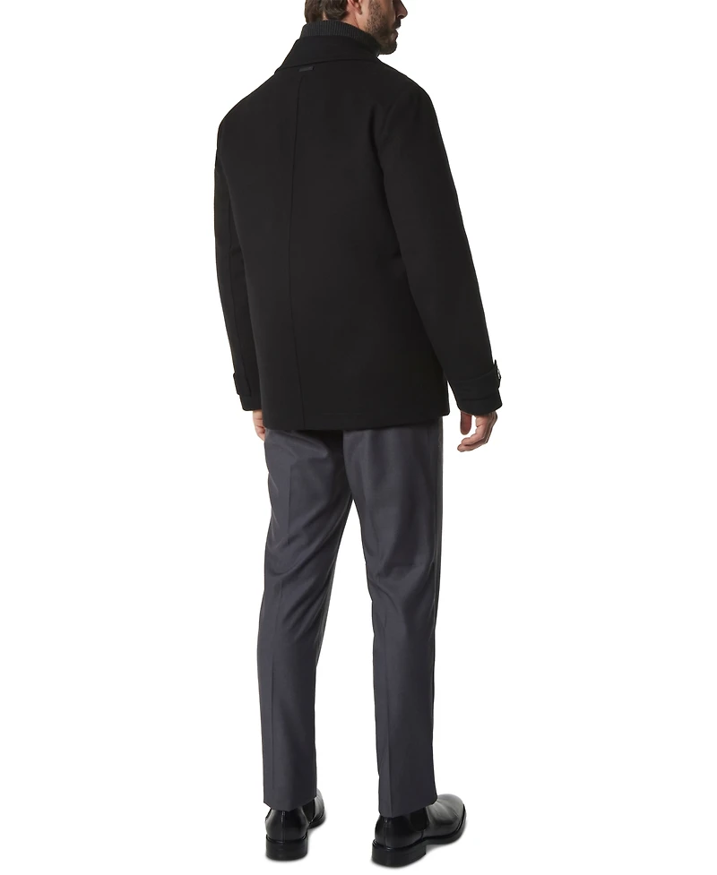 Marc New York Men's Danton Peacoat with Inset Bib