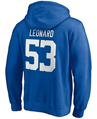 Men's Darius Leonard Royal Indianapolis Colts Player Icon Name and Number Pullover Hoodie