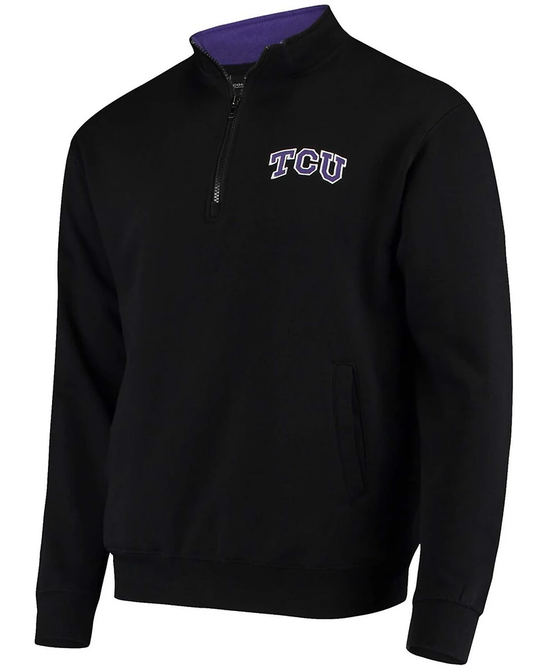 Men's Black Tcu Horned Frogs Tortugas Logo Quarter-Zip Jacket